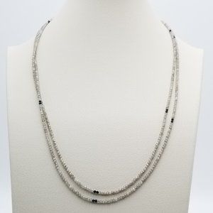 White Labradolite & Black Spinnel Necklace